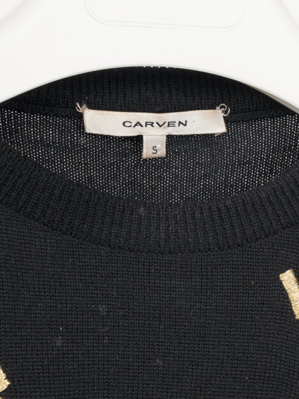 Carven AW14 Black Wool Embroidered Arrow Heart Sweater - Picture 7 of 9